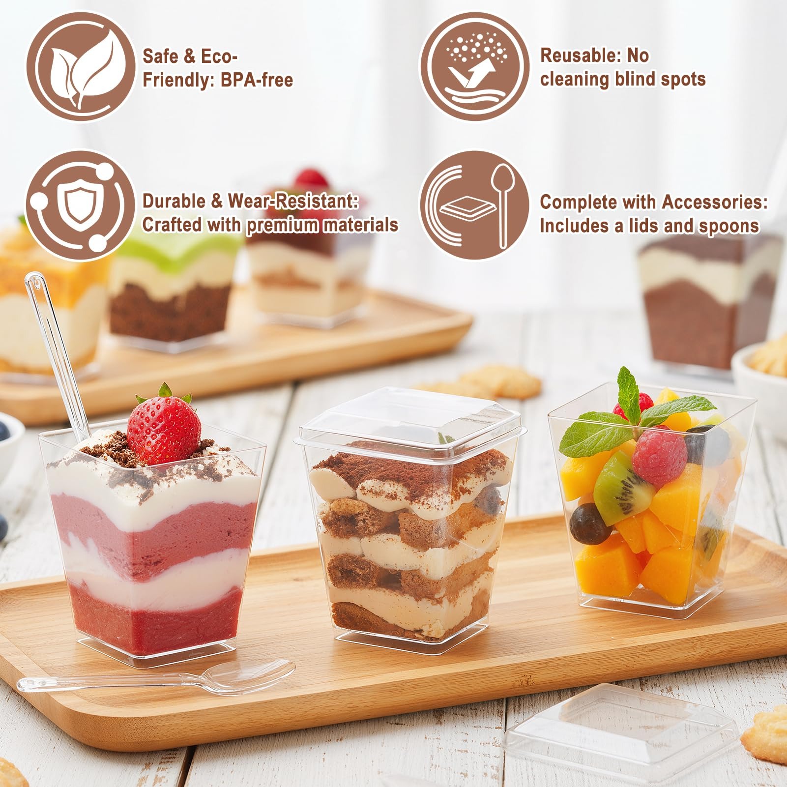 50Pcs 5 Oz Square Clear Plasti - đánh giá và giá Meal Prep Template