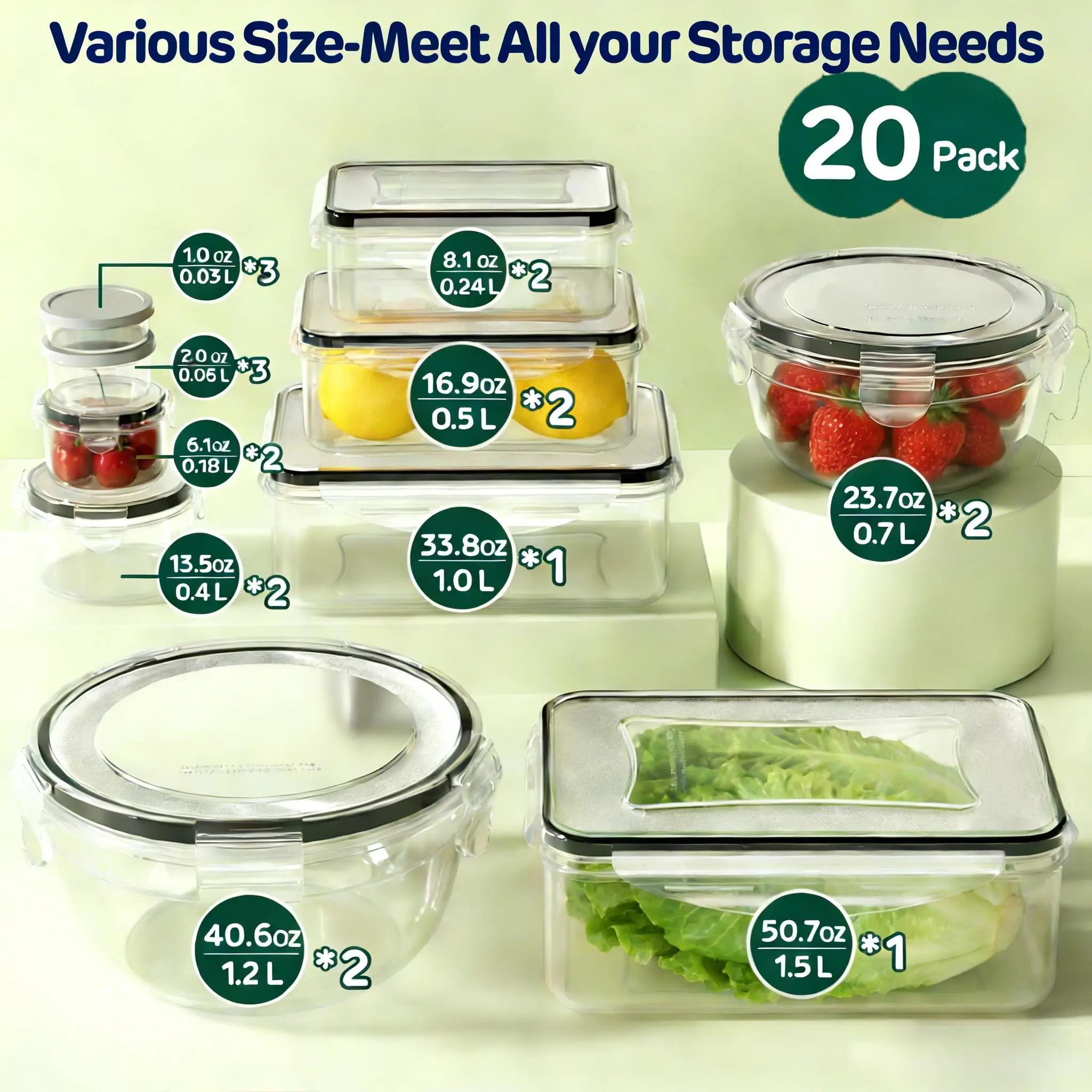 40/42/50/52/62Pcs Large Airtig - đánh giá và giá Meal Prep Kitchen