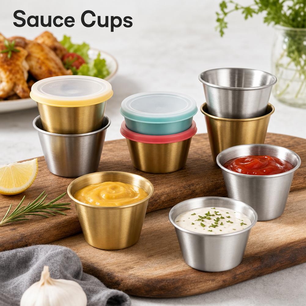 Stainless Steel Sauce Cups Min - đánh giá và giá Sauce Dipping Cup