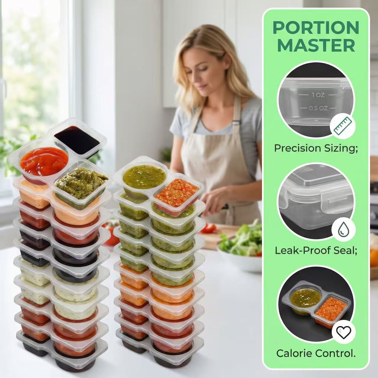 Dual Compartment Sauce Contain - đánh giá và giá Sauce Dipping Cup