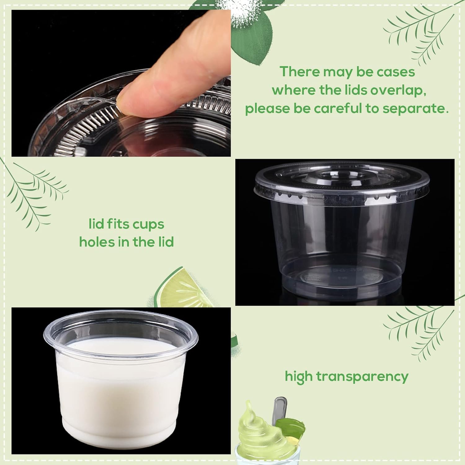8/10OZ Plastic Parfait Cups wi - đánh giá và giá Sauce Dipping Cup